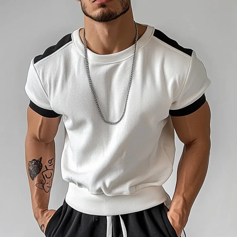 Men's Sports Contrast Color Short Sleeve Crew Neck T-Shirt MTA2738C2X sold by Manly product image thumbnail 2