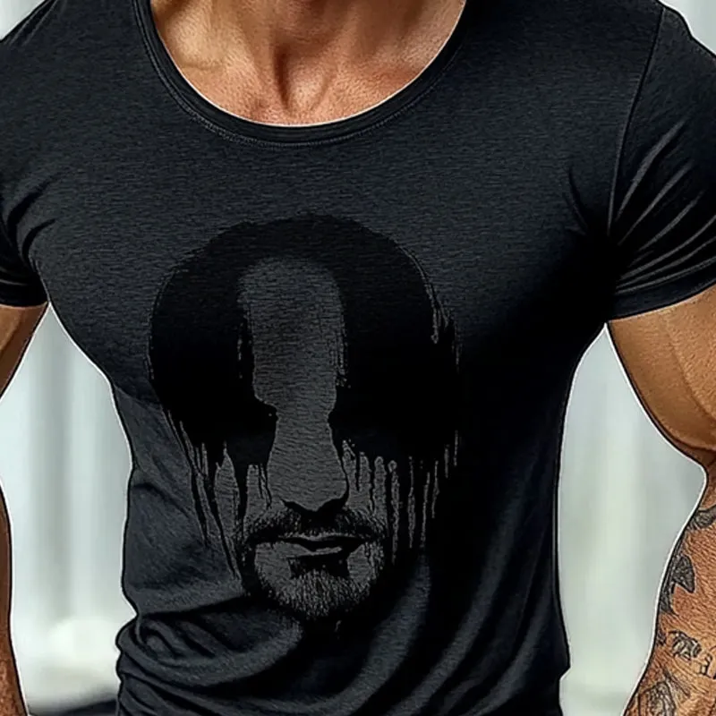 Men's Casual Printed Round Neck Short Sleeve T-Shirt MTA2798C8X sold by Manly product image thumbnail 3