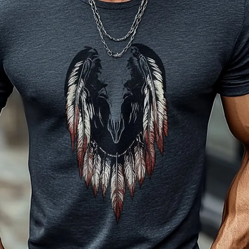 Men's Casual Printed Round Neck Short Sleeve T-Shirt MTA2735C8X sold by Manly product image thumbnail 3