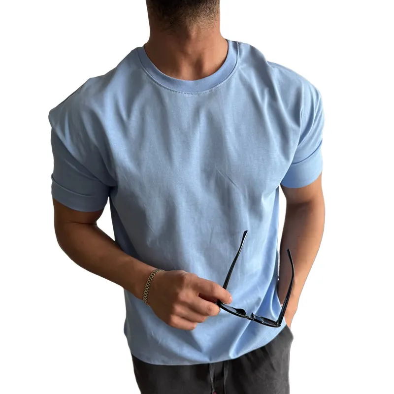 Men's Solid Loose Round Neck Short Sleeve T-shirt MTA2788C5Z sold by Manly