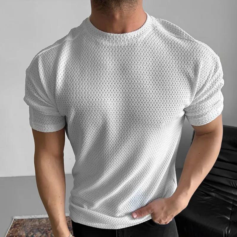 Men's Solid Textured Round Neck Short Sleeve T-shirt MTA2763C3Z sold by Manly product image thumbnail 2