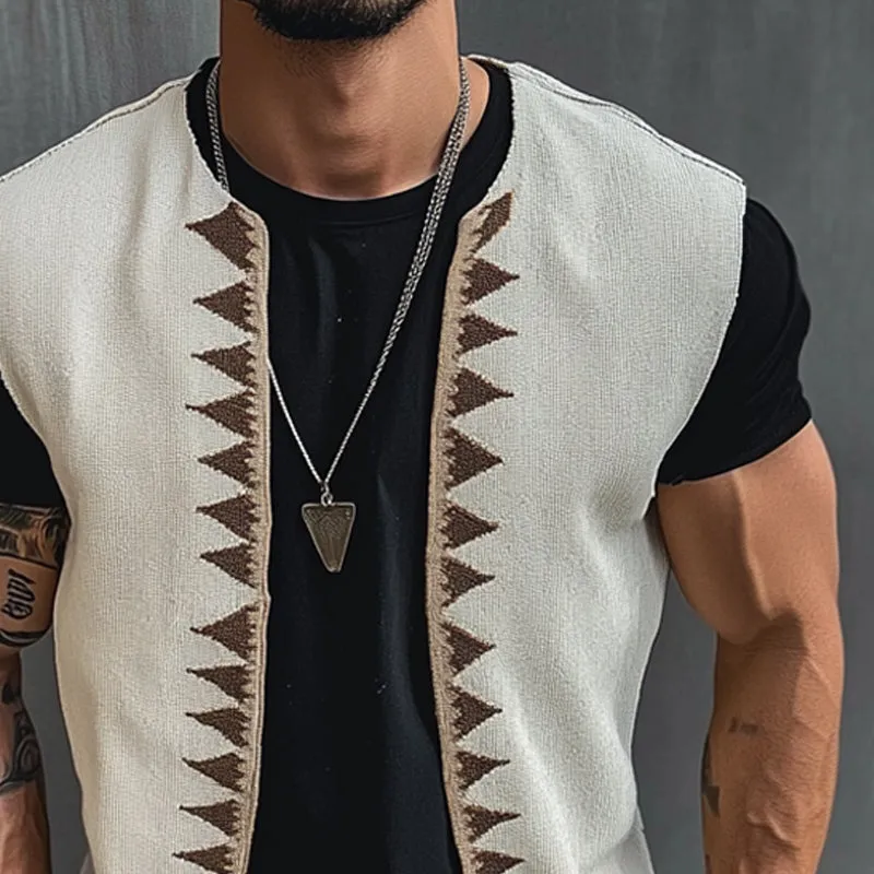 Men's Vintage Embroidered V-Neck Vest MTA2777C3X sold by Manly product image thumbnail 3