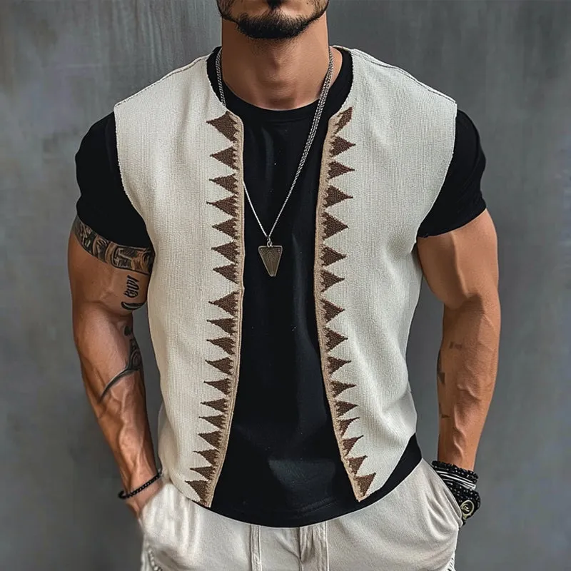 Men's Vintage Embroidered V-Neck Vest MTA2777C3X sold by Manly product image thumbnail 2