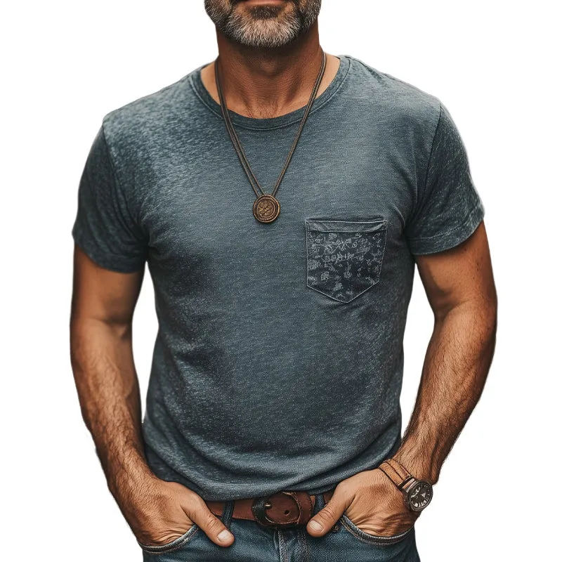 Men's Summer Comfortable and Skin-Friendly Round Neck Casual T-Shirt MTA2739C4U sold by Manly