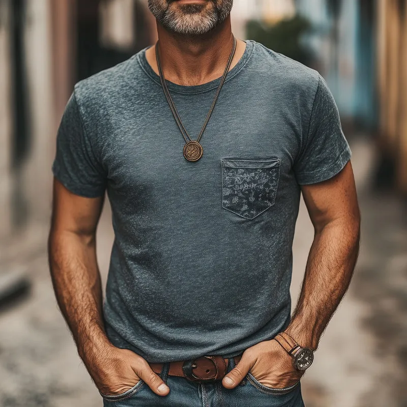 Men's Summer Comfortable and Skin-Friendly Round Neck Casual T-Shirt MTA2739C4U sold by Manly product image thumbnail 2