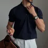 Men's Fashion Solid Lapel Short Sleeve Polo Shirt MTA2792C8Z sold by Manly