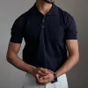 Men's Fashion Solid Lapel Short Sleeve Polo Shirt MTA2792C8Z sold by Manly