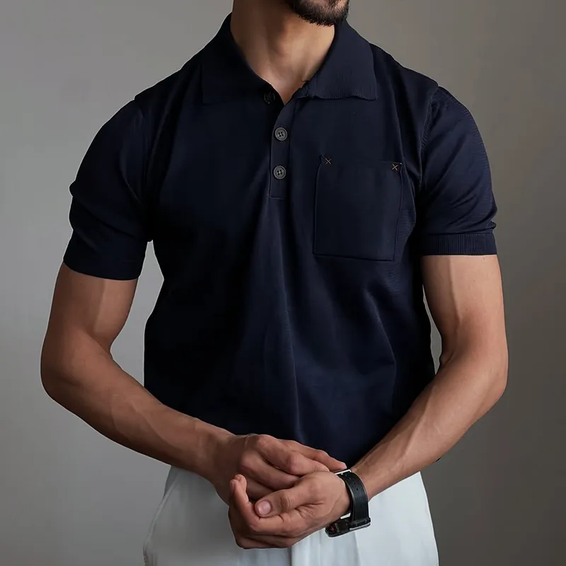 Men's Fashion Solid Lapel Short Sleeve Polo Shirt MTA2792C8Z sold by Manly product image thumbnail 2