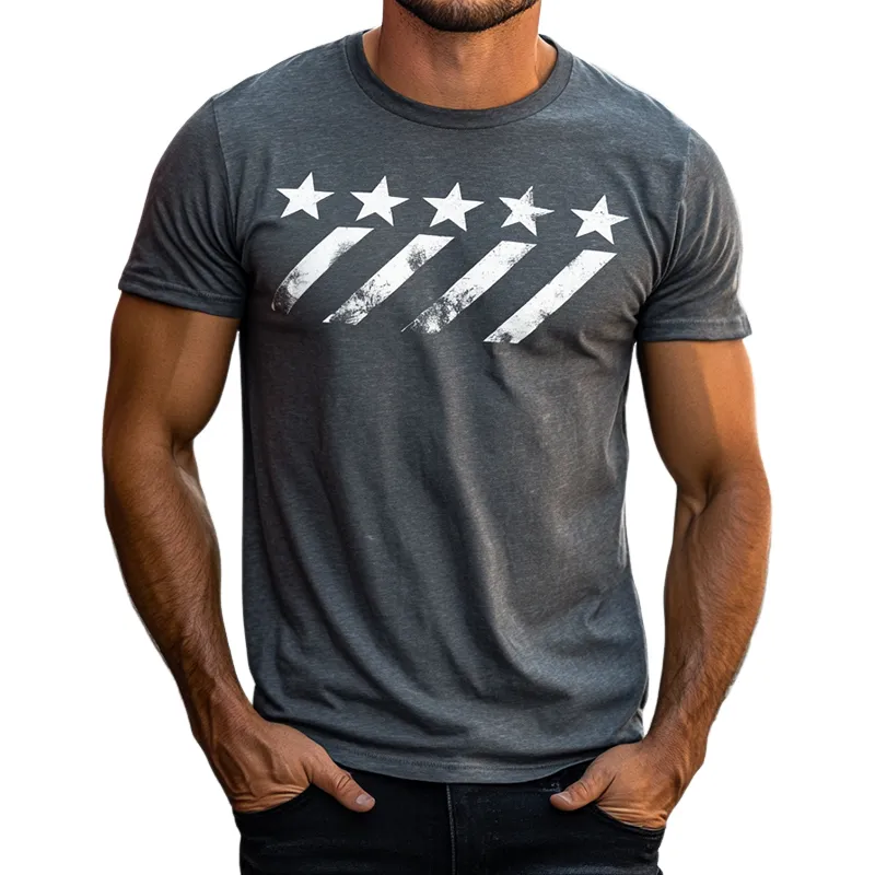 Men's Retro Casual Geometric Print Round Neck Outdoor Short Sleeve T-Shirt MTA3107C7TO sold by Manly
