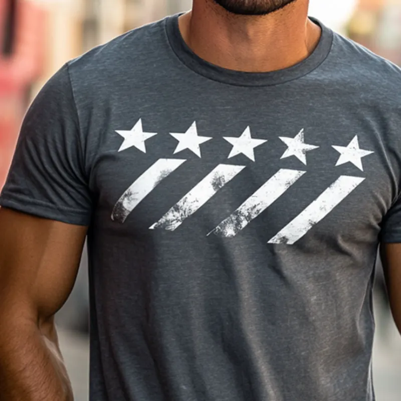 Men's Retro Casual Geometric Print Round Neck Outdoor Short Sleeve T-Shirt MTA3107C7TO sold by Manly product image thumbnail 3