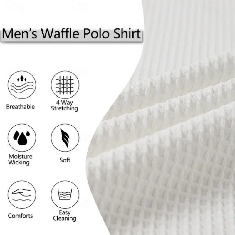 Men's Spring Fashion Classic Waffle Bright Color Golf Polo Shirt MTA0130D9K sold by Manly product image thumbnail 4