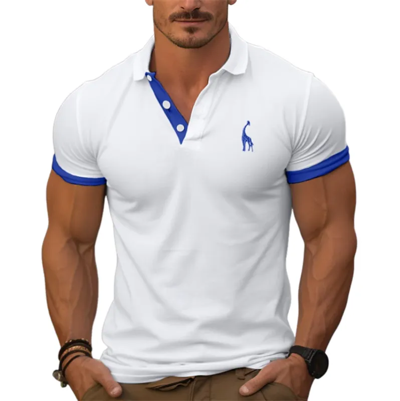Men's Spring Fashion Classic Contrast Color Stitching Golf Polo Shirt MTA0162D7K sold by Manly
