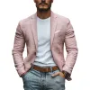 Men's Casual Linen Blended Notched Lapel Single Breasted Slim Fit Blazer MTA3141C9M sold by Manly