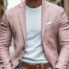 Men's Casual Linen Blended Notched Lapel Single Breasted Slim Fit Blazer MTA3141C9M sold by Manly