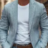 Men's Casual Linen Blended Notched Lapel Single Breasted Slim Fit Blazer MTA3107C7M sold by Manly