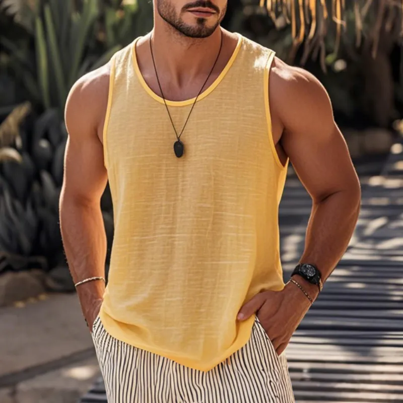 Men's Casual Cotton Blended Round Neck Slim Fit Tank Top MTA3139C4M sold by Manly product image thumbnail 2