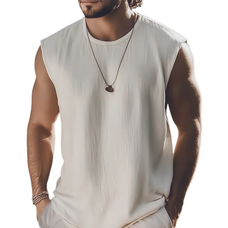 Men's Summer Basic Solid Color Sweat Absorbent Tank Top MTA3137C4U sold by Manly
