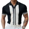 【24-hour shipping out】Men's Summer Classic Black and White Knitted Short Sleeve T-Shirt MTA3125C3U sold by Manly
