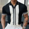 【24-hour shipping out】Men's Summer Classic Black and White Knitted Short Sleeve T-Shirt MTA3125C3U sold by Manly
