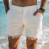 Men's Solid Color Basic Cotton And Linen Skin-Friendly Breathable Shorts MTA3192C5U sold by Manly