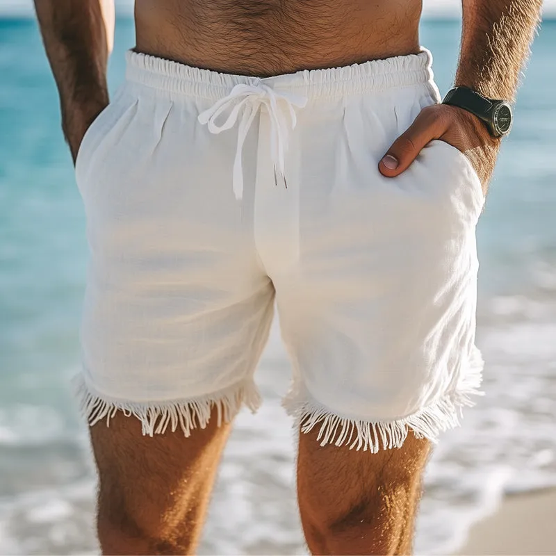 Men's Solid Color Basic Cotton And Linen Skin-Friendly Breathable Shorts MTA3192C5U sold by Manly product image thumbnail 2