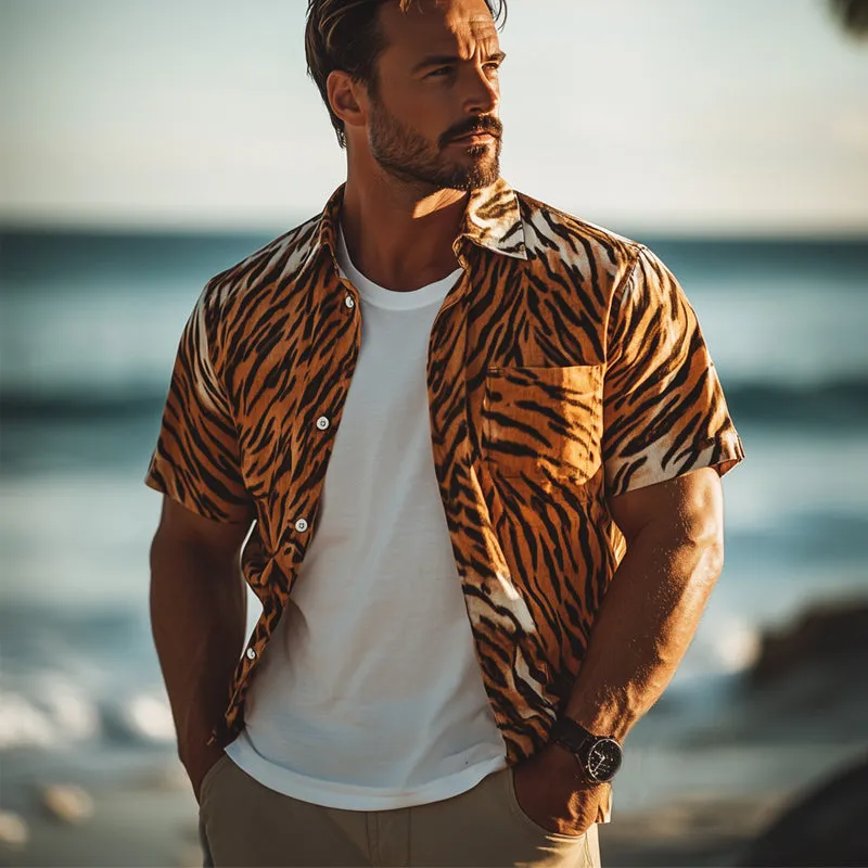 Men's Summer Comfort Tiger Print Casual Shirt MTA3124C1U sold by Manly product image thumbnail 3