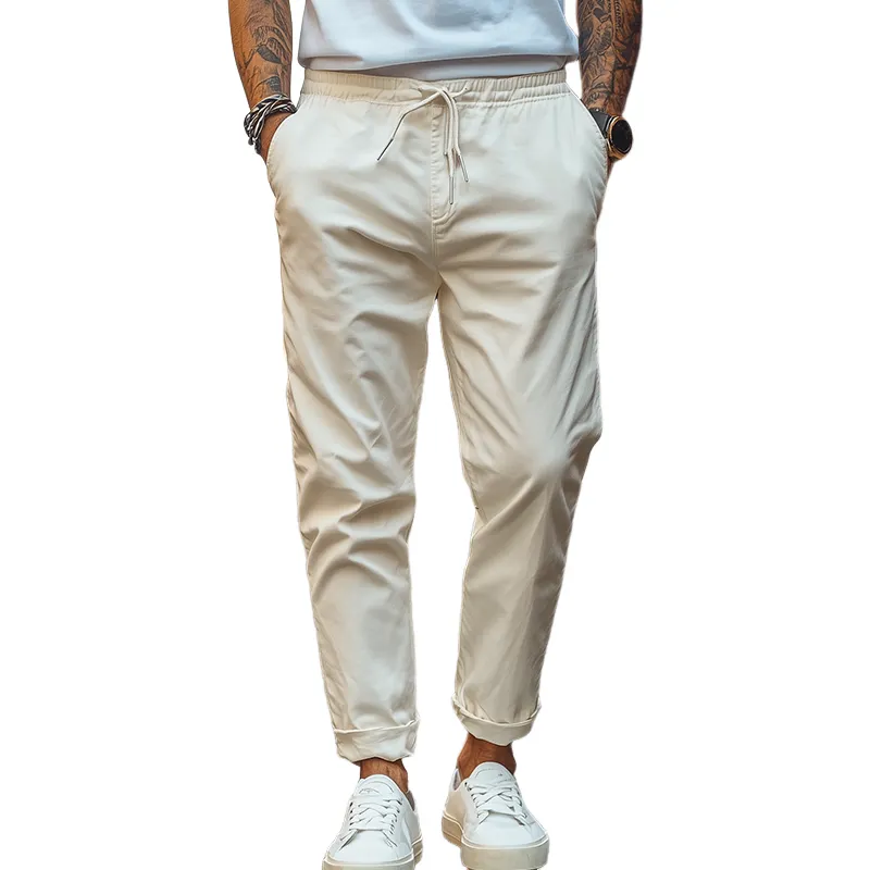 Men's Spring Fashion Casual Cotton Blended Elastic Waist Pants MTA3161C9K sold by Manly