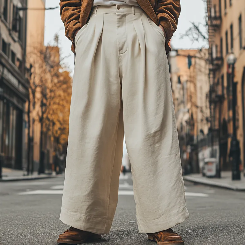 Men's Spring Fashion Casual Loose Cotton and Linen Wide Leg Pants MTA3165C5K sold by Manly product image thumbnail 2