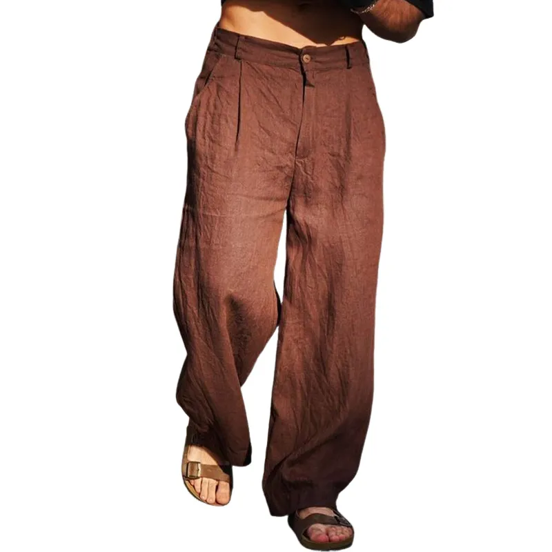 Men's Spring Fashion Casual Loose Cotton and Linen Pants MTA2082C9K sold by Manly