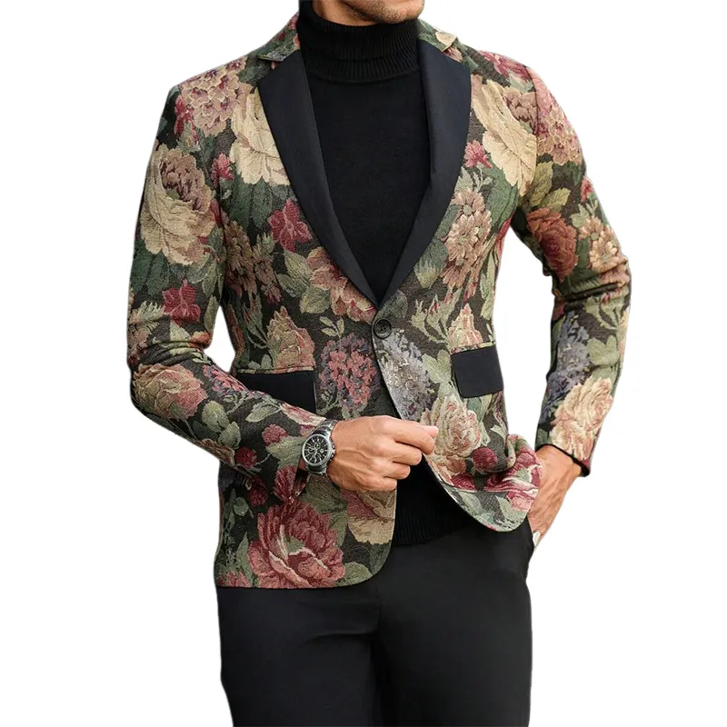Men's Floral Jacquard Casual Blazer MTA2867C1X sold by Manly
