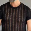 Men's Solid Color Round Neck Short Sleeve Knitted T-Shirt MTA2746C8X sold by Manly
