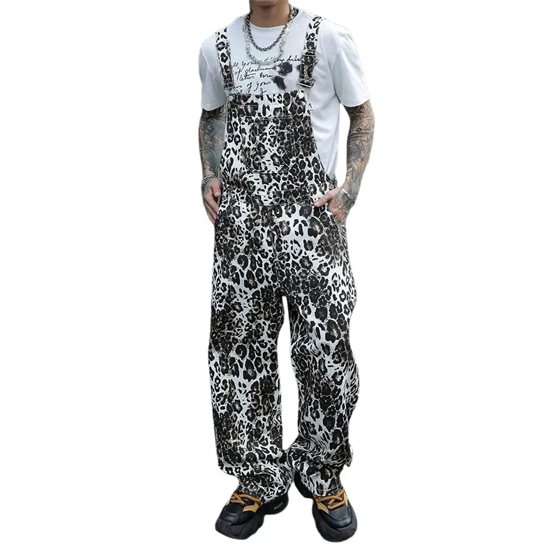 Men's Leopard Print Multi-Pocket Jumpsuit MTA2876C3X sold by Manly