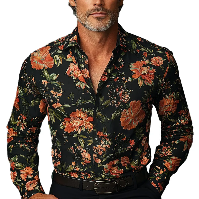 Men's Vintage Western Print Long Sleeve Shirt MTA2801C5P sold by Manly