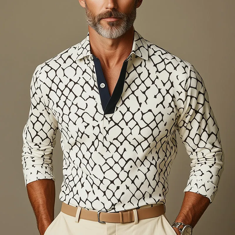 Men's Business Casual Slim Fit Long Sleeve Polo Shirt MTA2840C3P sold by Manly product image thumbnail 2