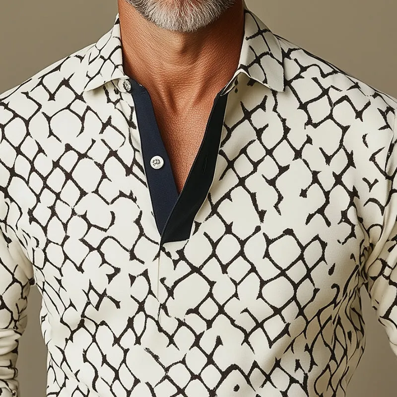 Men's Business Casual Slim Fit Long Sleeve Polo Shirt MTA2840C3P sold by Manly product image thumbnail 3