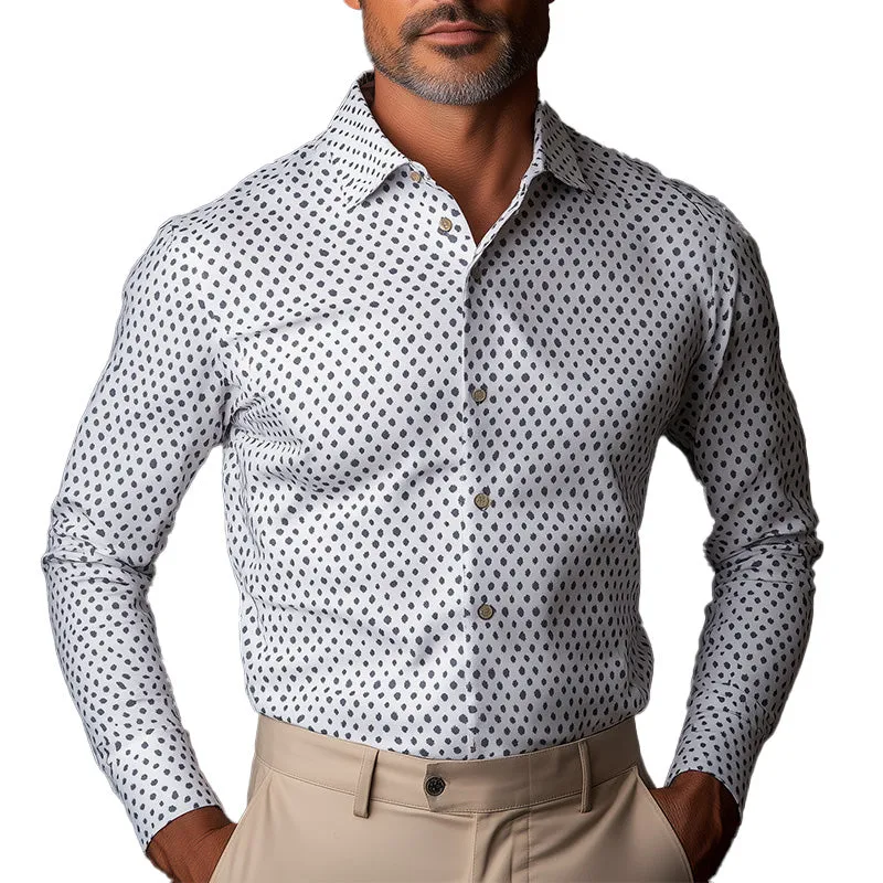 Men's Business Slim Fit Long Sleeve Printed Shirt MTA2815C4P made by Manly
