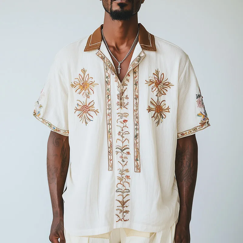 Men's Spring Fashion Embroidered Short Sleeve Shirt MTA2830C4P sold by Manly product image thumbnail 2