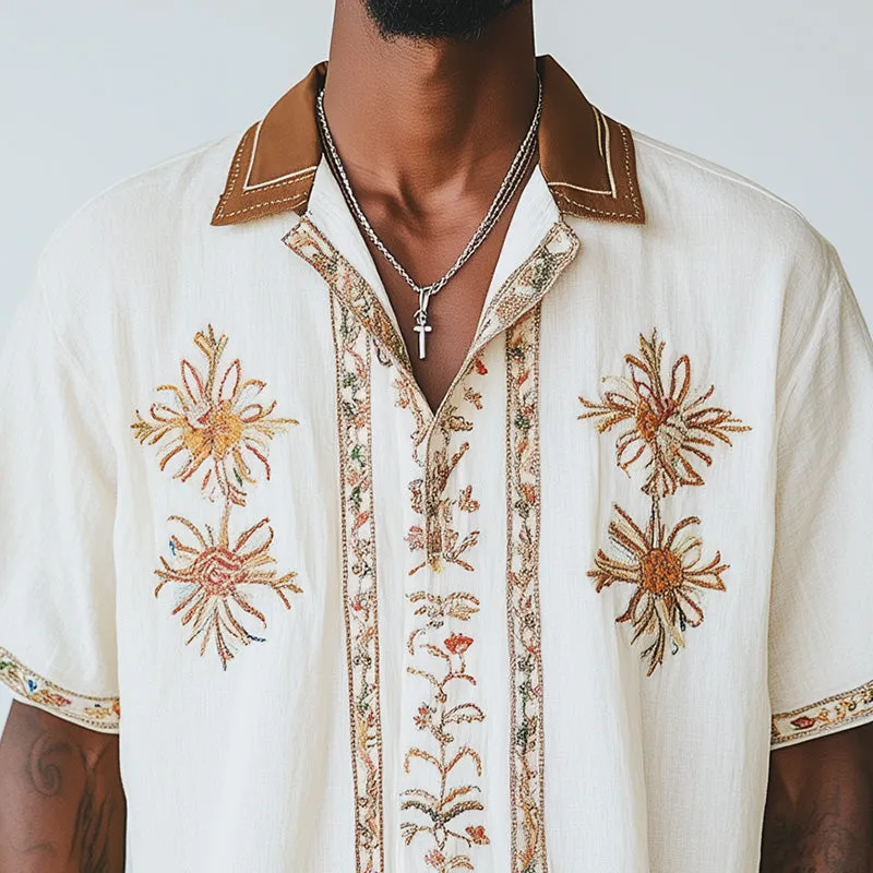 Men's Spring Fashion Embroidered Short Sleeve Shirt MTA2830C4P sold by Manly product image thumbnail 3
