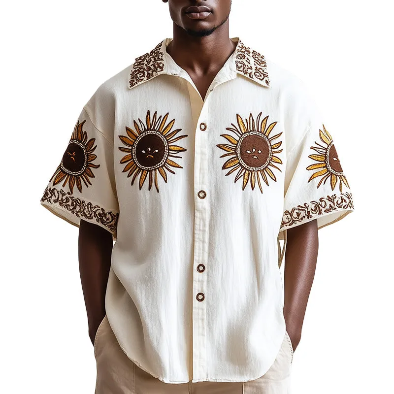 Men's Western Vintage Embroidered Short Sleeve Shirt MTA2865C0P sold by Manly