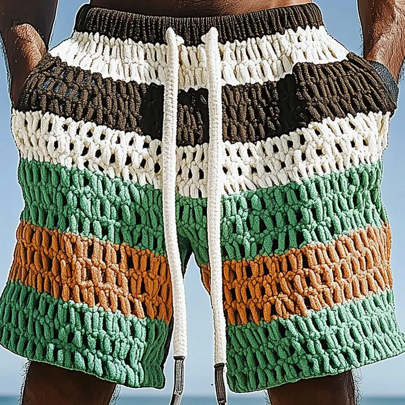 Men's Spring Resort Contrast Woven Casual Sports Shorts MTA0363D4P sold by Manly product image thumbnail 3