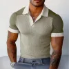 Men's Summer Comfortable Elastic Colorblock Polo Shirt MTA0382D1U sold by Manly