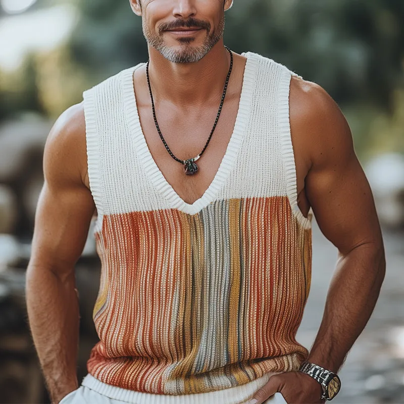 Men's Summer Fashion Casual V-neck Knitted Tank Top MTA0360D0U sold by Manly product image thumbnail 2