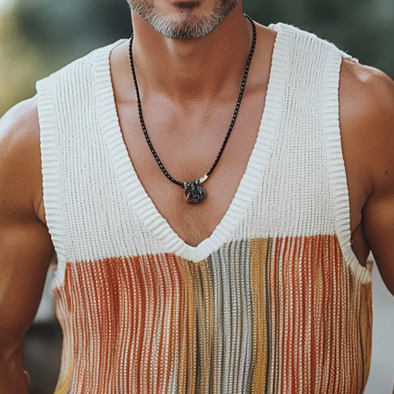Men's Summer Fashion Casual V-neck Knitted Tank Top MTA0360D0U sold by Manly product image thumbnail 3