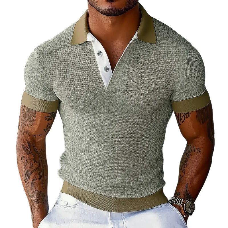 Men's Summer Basic Knitted Slim Polo Shirt MTA0376D1U sold by Manly