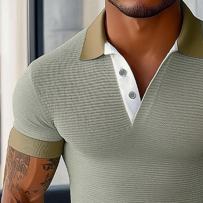 Men's Summer Basic Knitted Slim Polo Shirt MTA0376D1U sold by Manly product image thumbnail 3