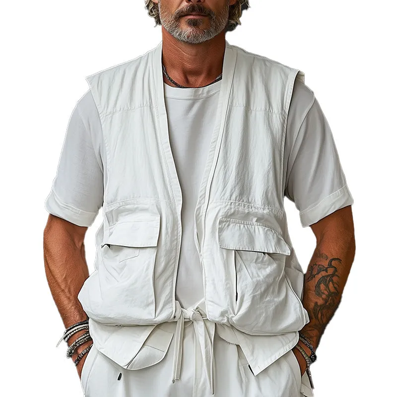 Men's Spring Fashion Simple Solid Color Work Vest MTA3149C7P sold by Manly