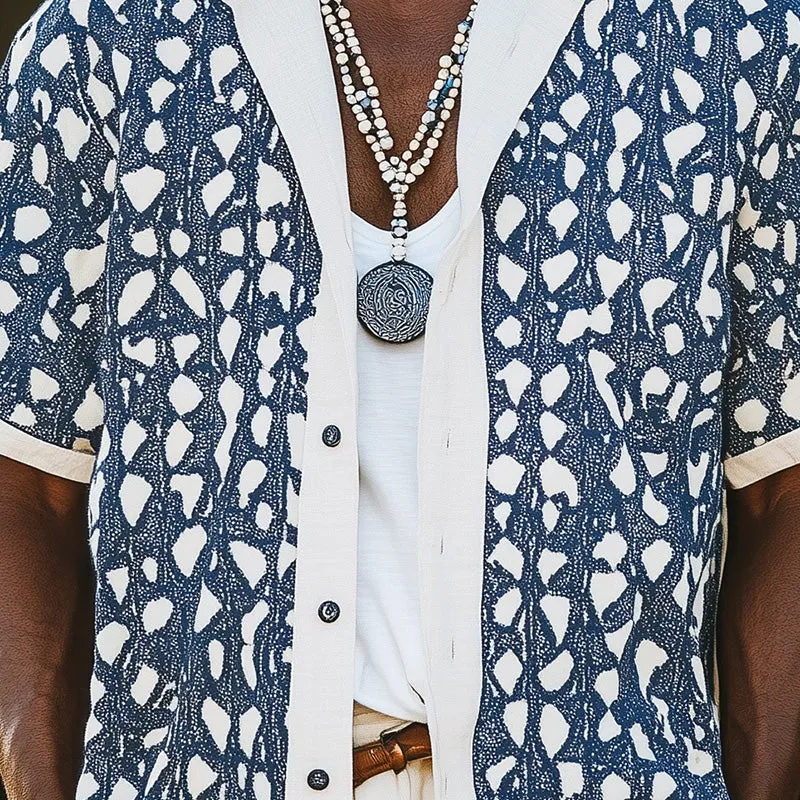 Men's Spring Fashion Printed Sports Short Sleeve Shirt MTA3193C0P sold by Manly product image thumbnail 3