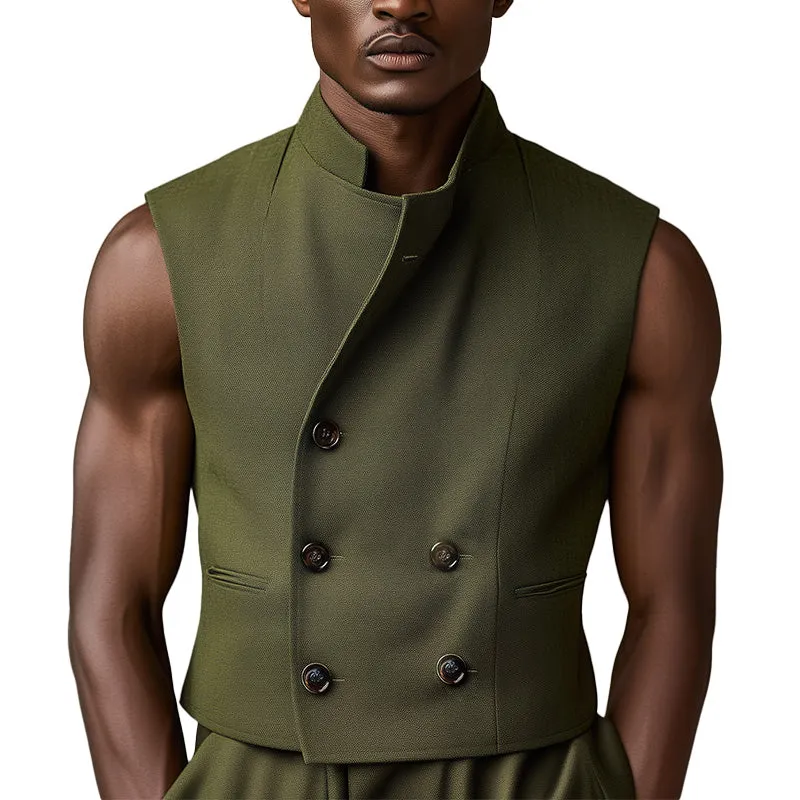 Men's Spring Fashion Stand Collar Sports Casual Vest MTA3188C5P sold by Manly