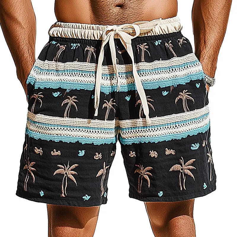 Men's Woven Patchwork Embroidery Casual Sports Shorts MTA0351D0P sold by Manly