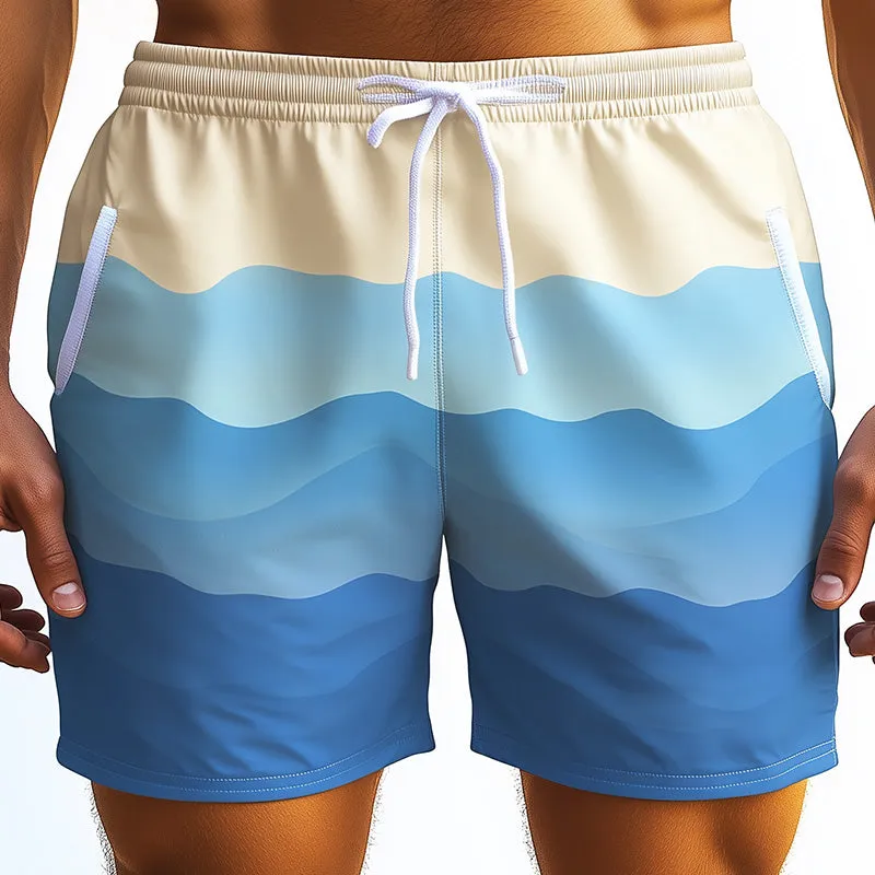 Men's Fashion Wave Striped Casual Sports Shorts MTA0349D7P sold by Manly product image thumbnail 3